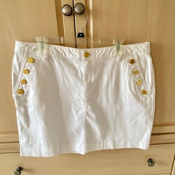 Michael Kors Dresses & Skirts - White Skirt with Gold Buttons